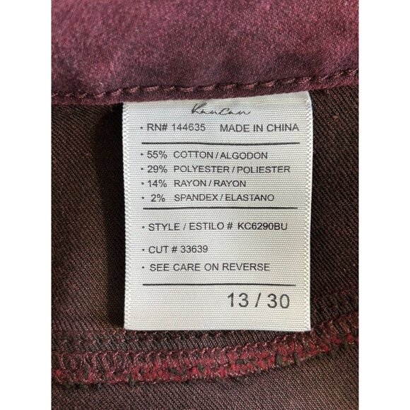 KanCan Mid Rise Coated Denim Ankle Skinny Jeans in Burgundy - Sz 13/30 - NWT - Picture 8 of 9